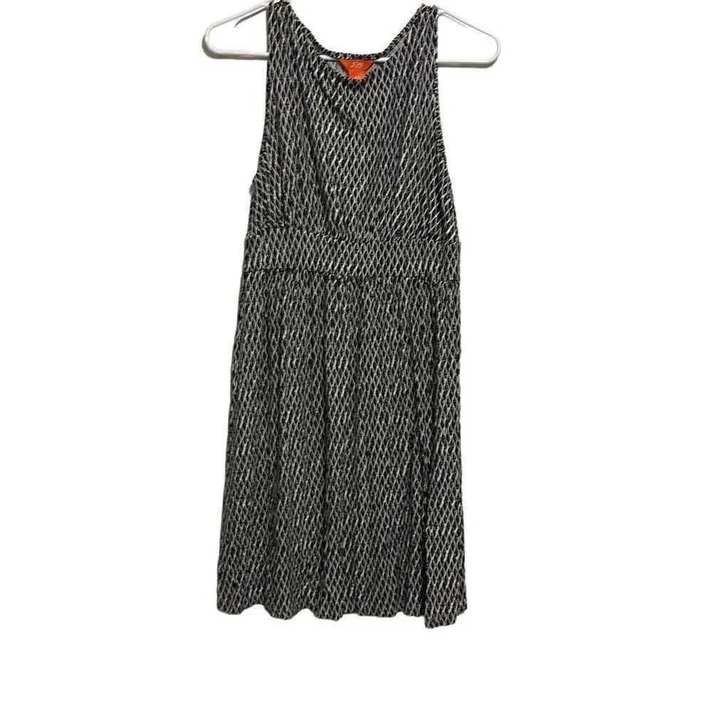 Joe Fresh For JC Penney Women's Black Sleeveless White Ogee Dress Size S/P